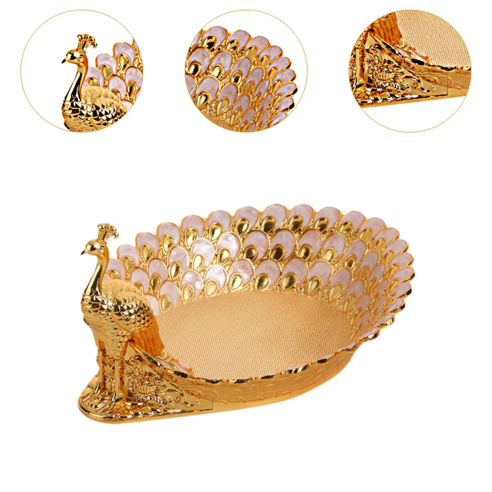 Fruit Bowl Peacock Shape Fruit Plate Candy Snack Tray Table Centerpiece Snack Tray for Holiday Desktop Wedding Kitchen Decor