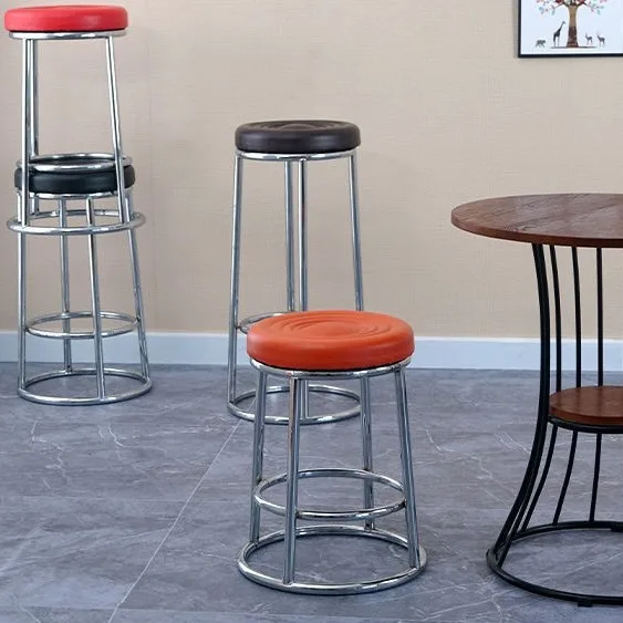 

Metal High Accent Bar Stools Reception Minimalist Manicure Modern Office Dining Chairs Nordic Garden Cadeira Furniture XR50BY