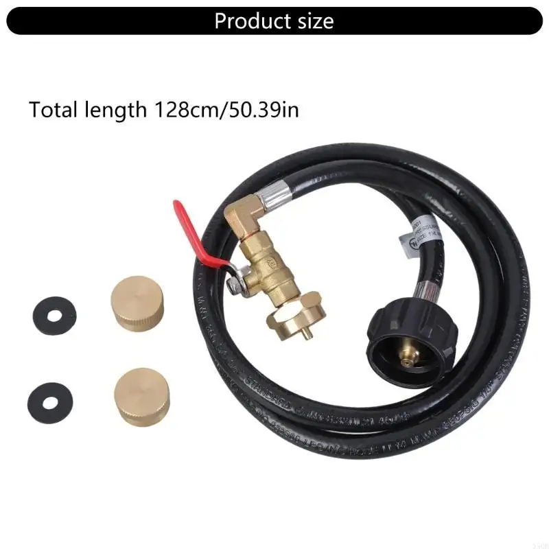 

2025 New 4ft Stainless Steel Propanes Adapter Hose Propanes Transfer for Convenient 1lb Bottle Refilling from 20lb Tanks