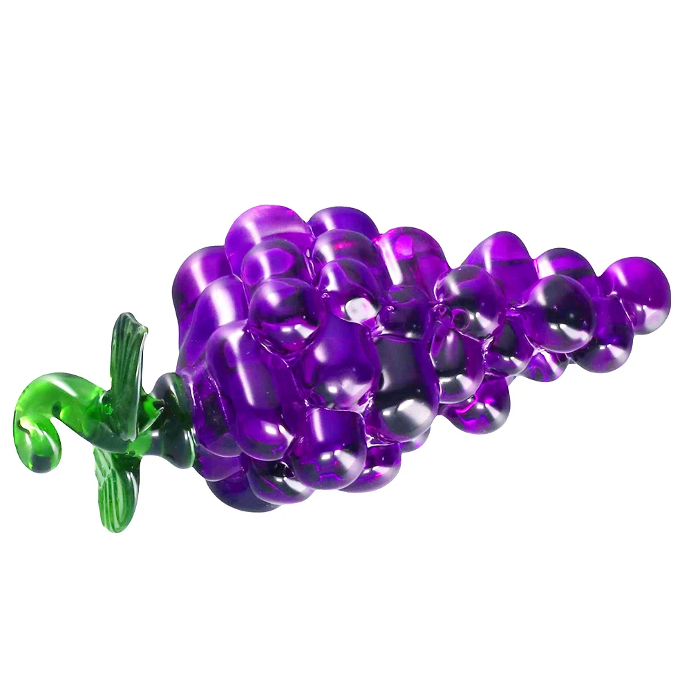 Purple Grape Tabletop Decoration Fruit Collection Crystal Fruit Decoration Purple Art Glass Grape Mini Home Decoration