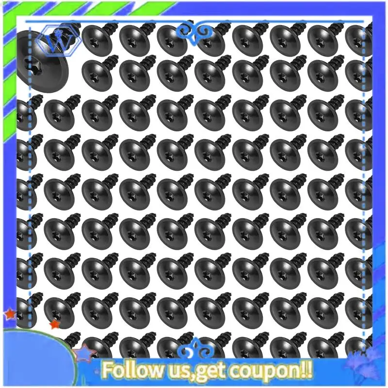 M46K-100Pcs Car Engine Under Cover Splash Guard Self-Tapping Screws 5Mm N90974701 For - A4 A3 A5 A6 A7 A8 Q5 Golf Passat