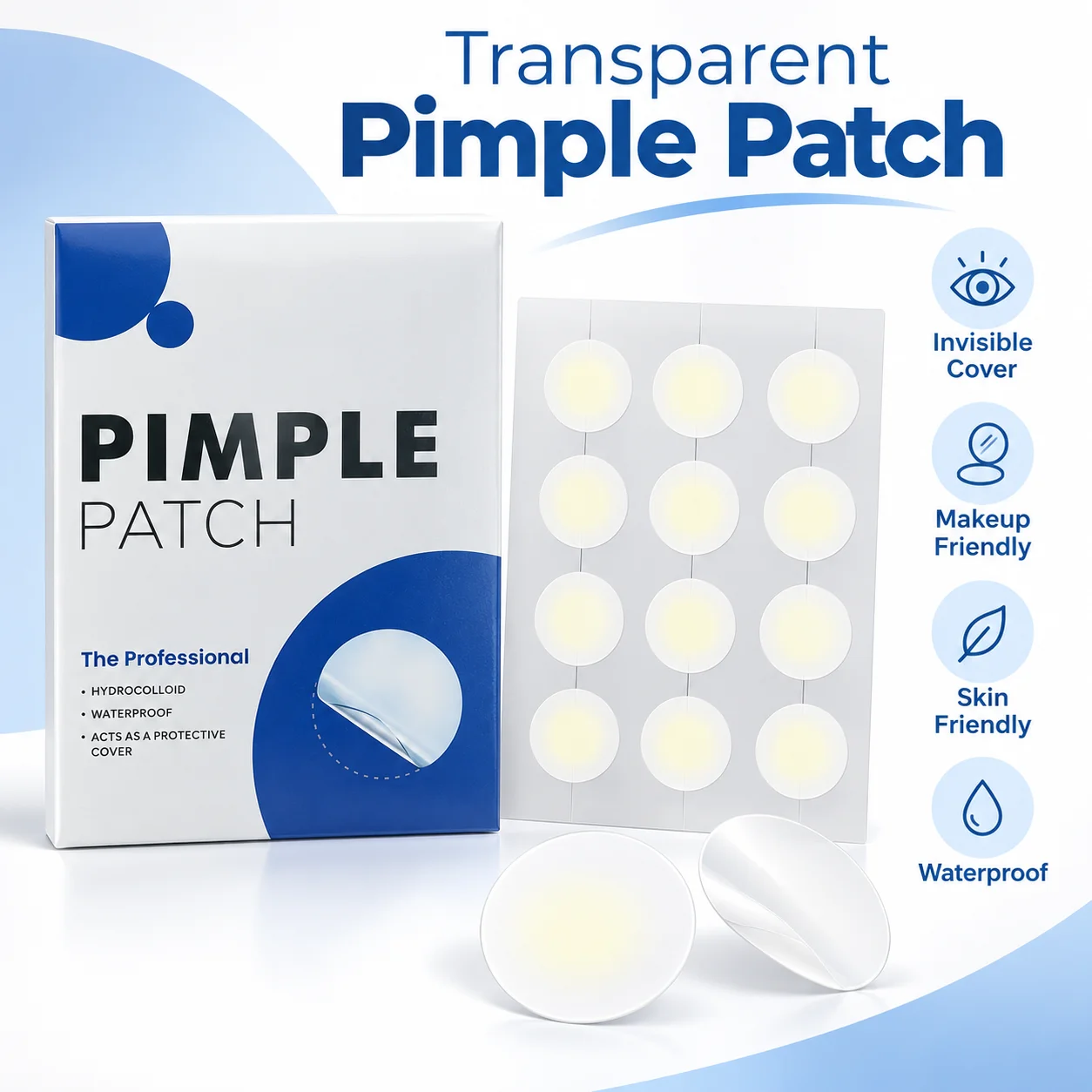 Hydrocolloid Acne Patches Transparent White Pimple Patches Salicylic Acid Invisible Spot Cover Stickers