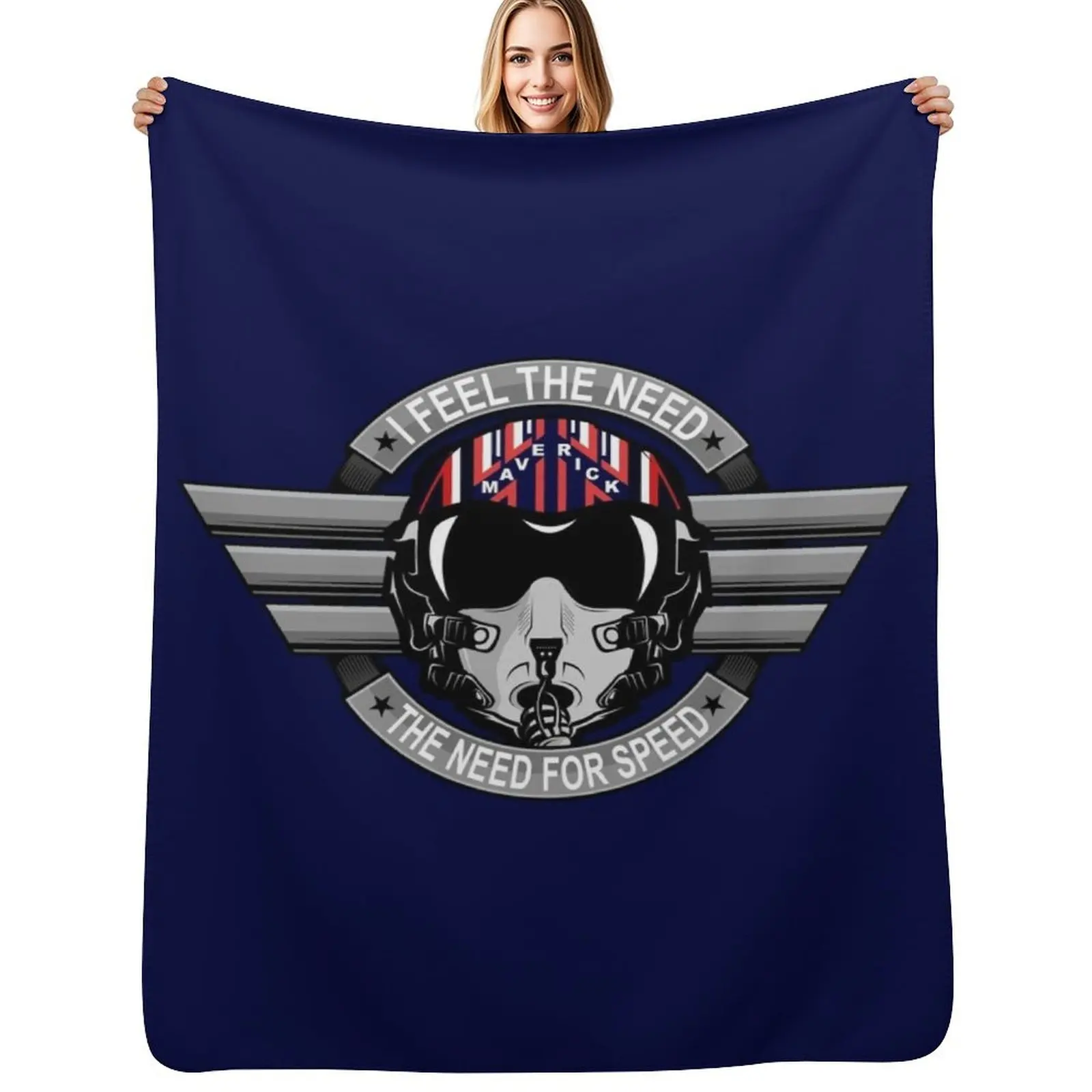 

Maverick Helmet Insignia Throw Blanket Wrinkle Resistant Lightweight Blanket