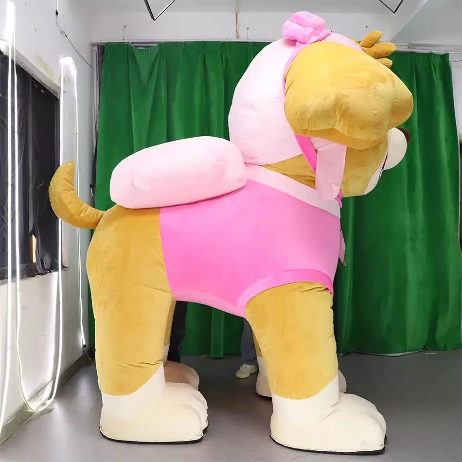Giant Inflatable Dog Mascot Costume Adult Performance Cosplay Blue Pink Dog Mascot Blow Up Suits for Party Carnival Halloween