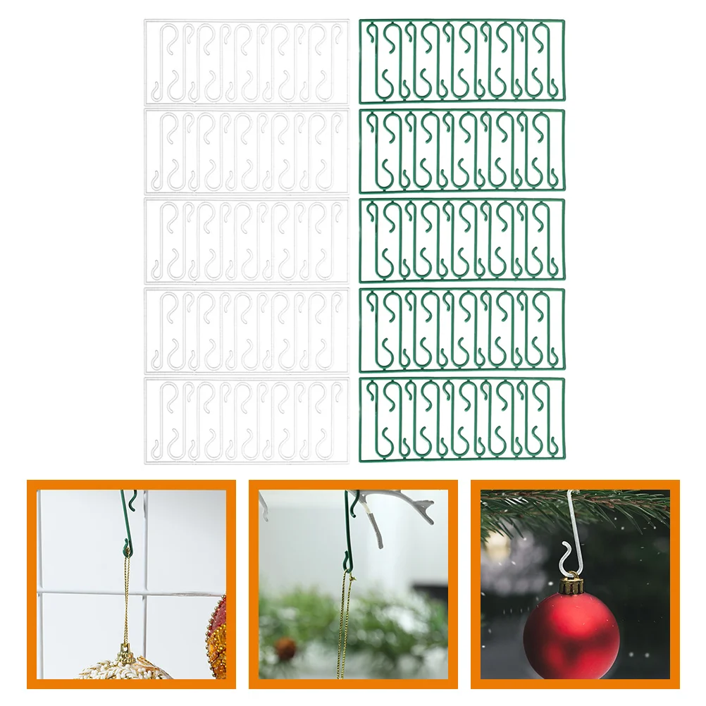 100 Pcs Christmas S shaped Hooks Plastic Tree Decor Hooks Multifunctional nament Holders Mantel Decor Xmas Tree Balls