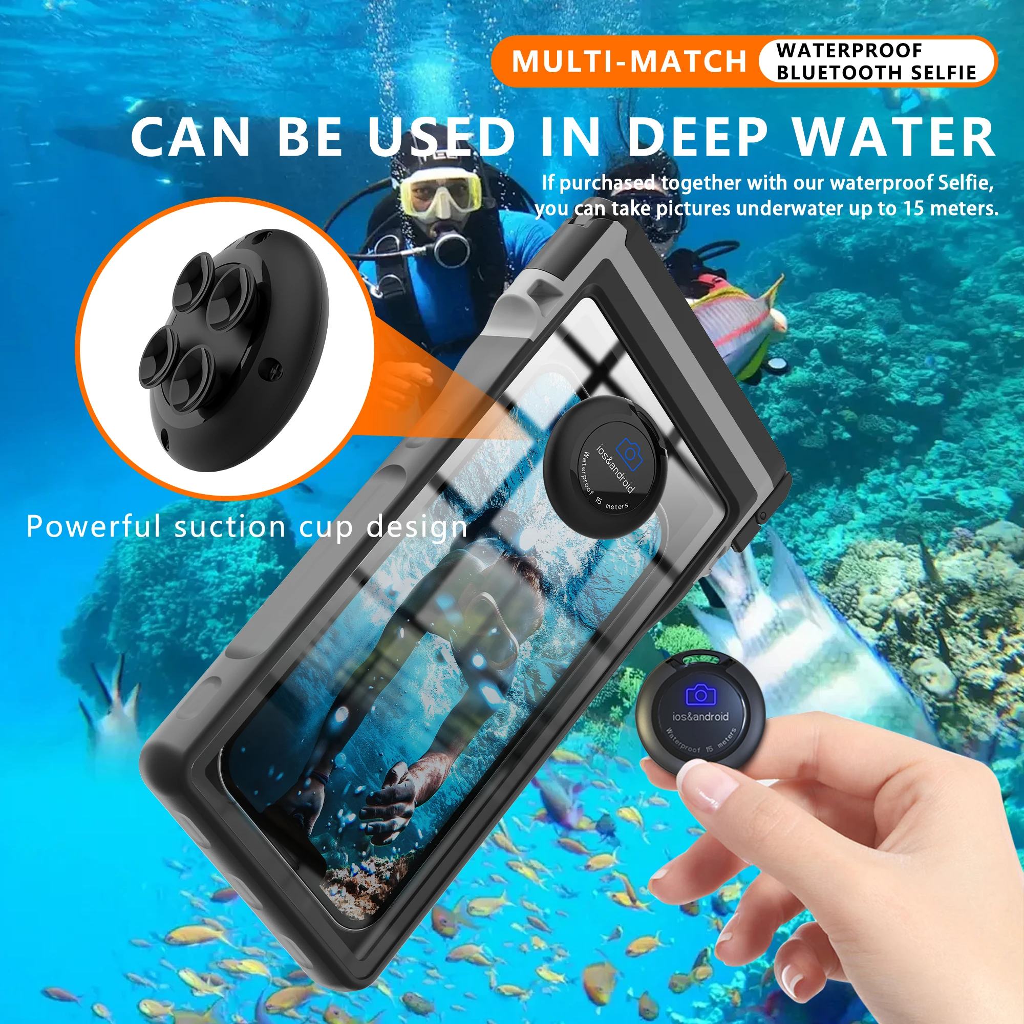 Underwater Touch Screen Float Waterproof Box for iPhone 16 15 Pro Max for Samsung S24 Ultra Universal Diving Swim Storage Pouch