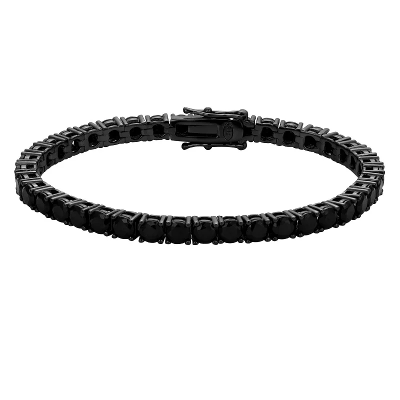 3/4/5mm Black Moissanite Tennis Bracelet GRA Certified Lab Diamond s925 Sterling Silver 18k Wedding Bracelets for Women Man