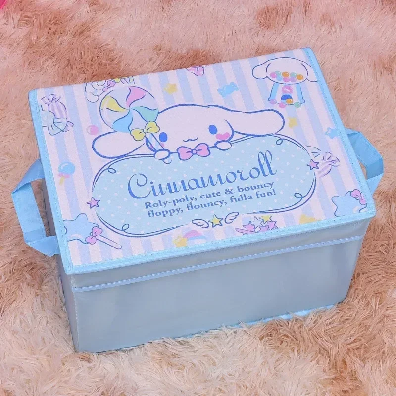 Sanrio Hello Kitty Storage Box Cute Anime Cartoon Kuromi My Melody Cinnamoroll Large Capacity Foldable Glove Box Holiday Gifts