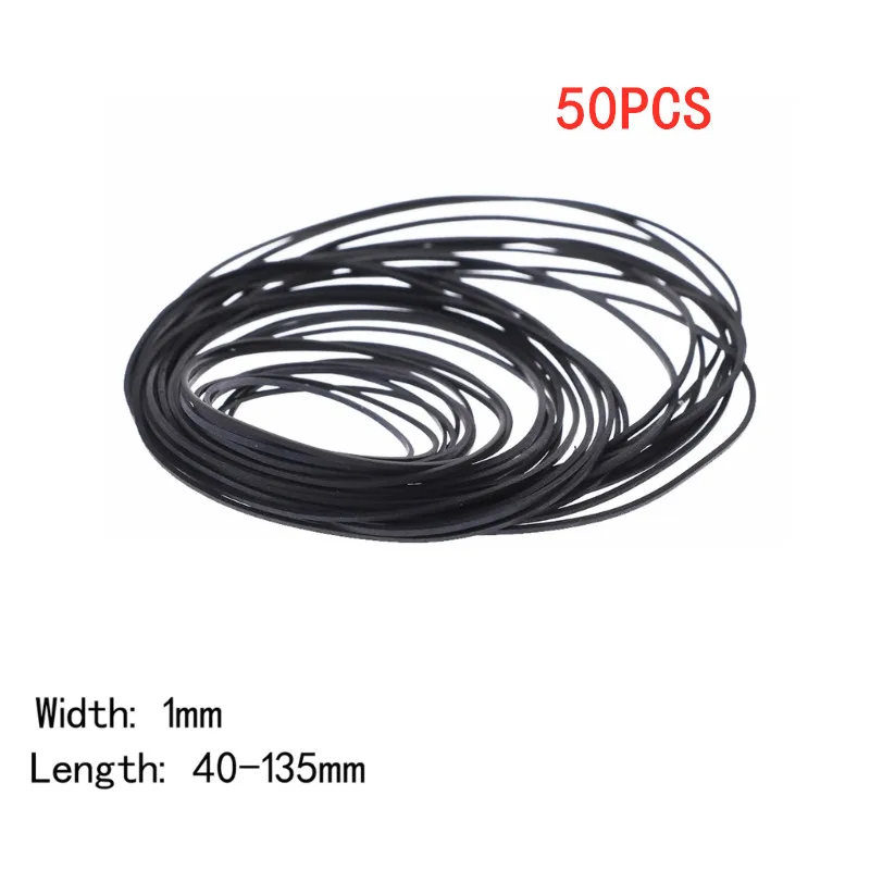 50/100pcs 1/2/3/4mm Breite Universal Mix Kassette Maschinen gürtel sortiert flachen Gummiband für CD-DVD-Recorder Walkman