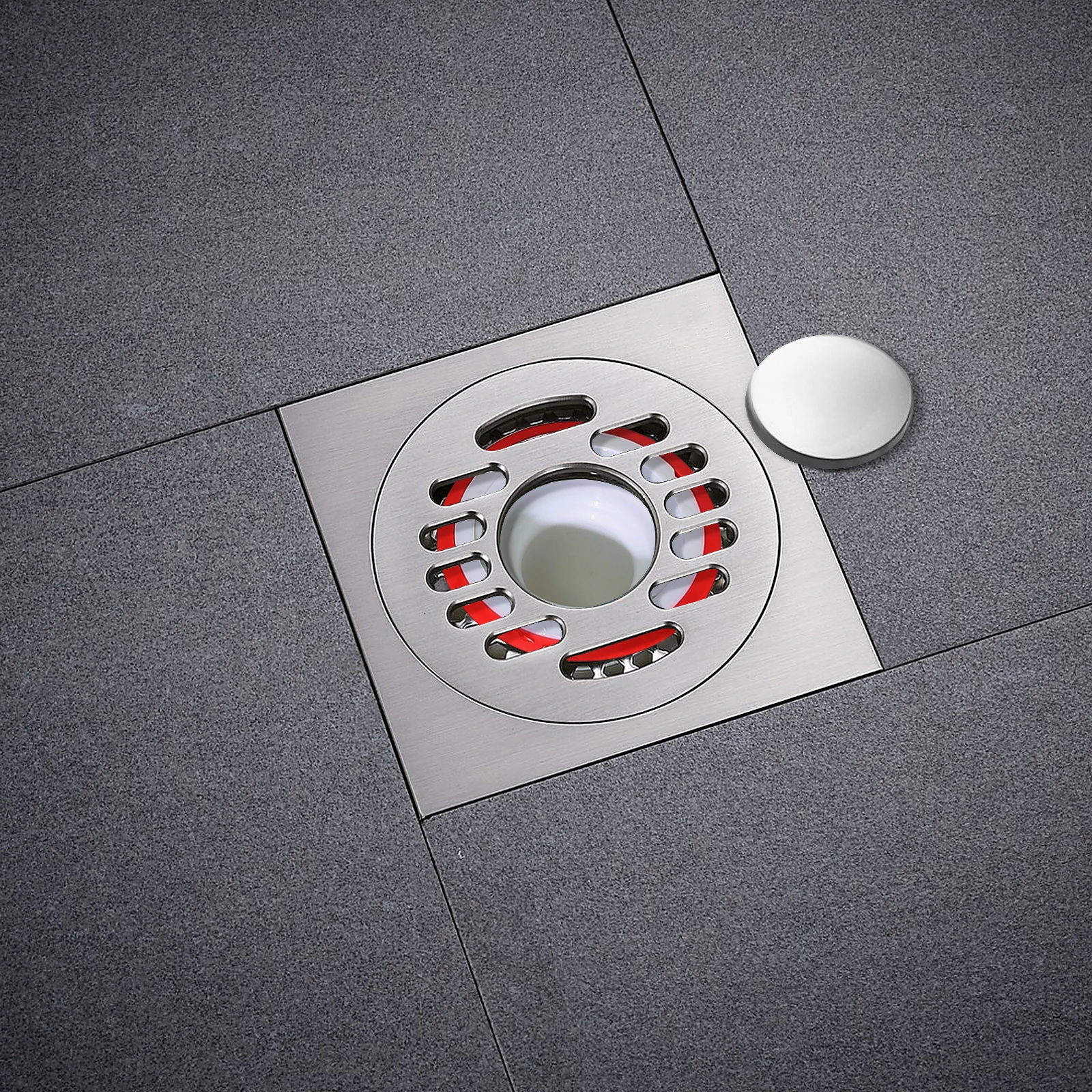 

2pcs Floor Drain Core Deodorizer 3.7-5.2cm Anti-Odor Pipe Sealing Kitchen Bathroom Garage Basement Easy Install No Drilling