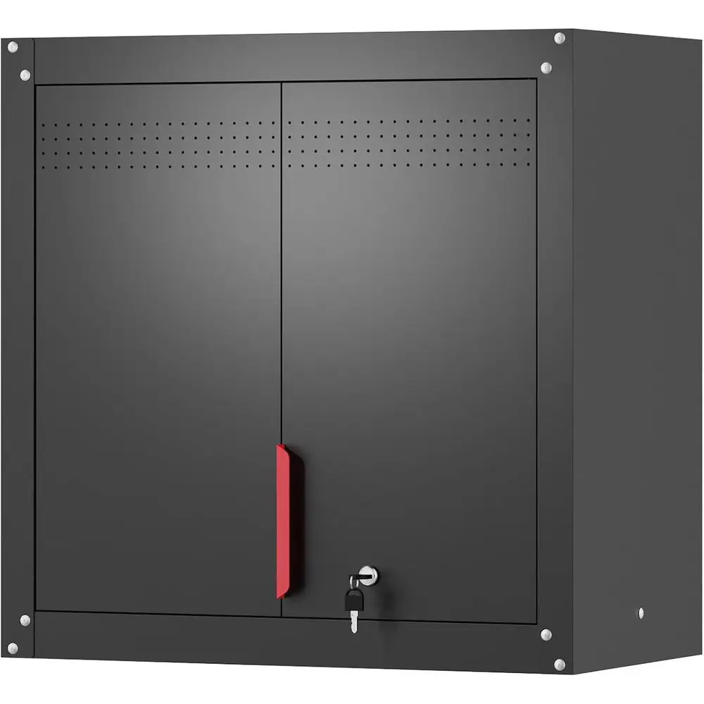

Metal Wall Cabinet,Wall Mounted Garage Storage Cabinet with Lock and Handle,Garage Wall Cabinet with Adjustable Shelves or Garag