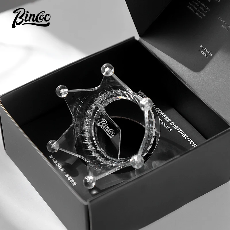 

BINCOO Мока, дозатор, вращающееся дозирующее кольцо для порошка, Корона, защита от разлива порошка, распределитель кофе, выравниватель, инструменты для бариста, эспрессо