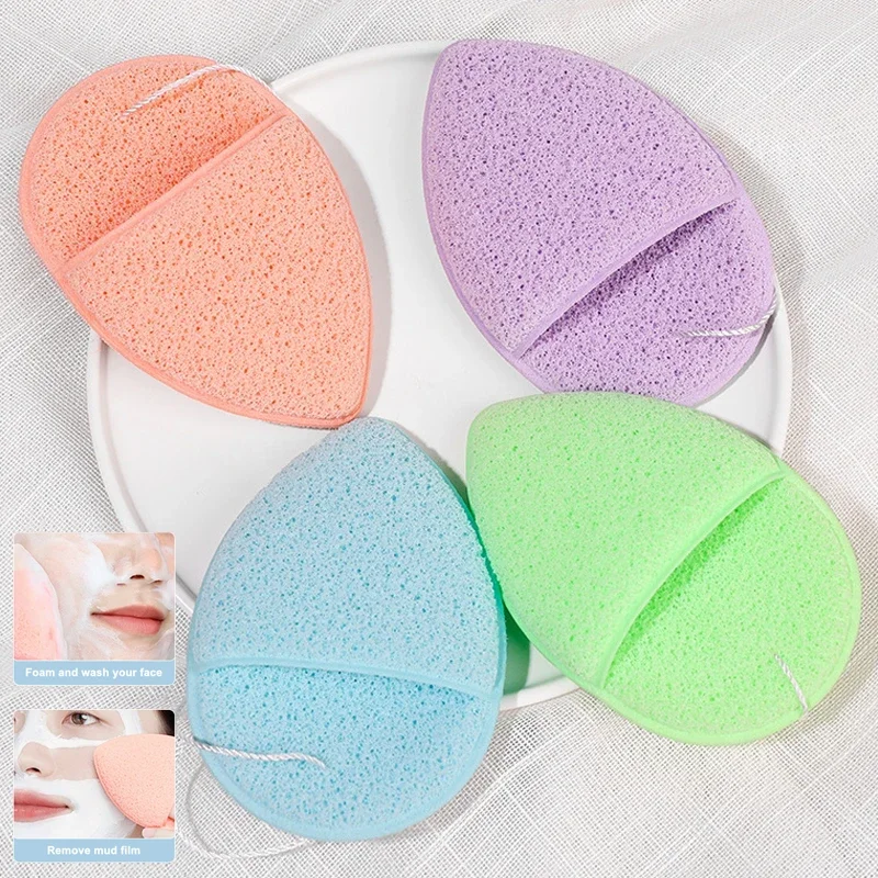 1/5 個フェイシャルスポンジクレンジングパフ洗顔用再利用可能なメイク落とし角質除去パッド毎日のクレンジングスキンケアツール