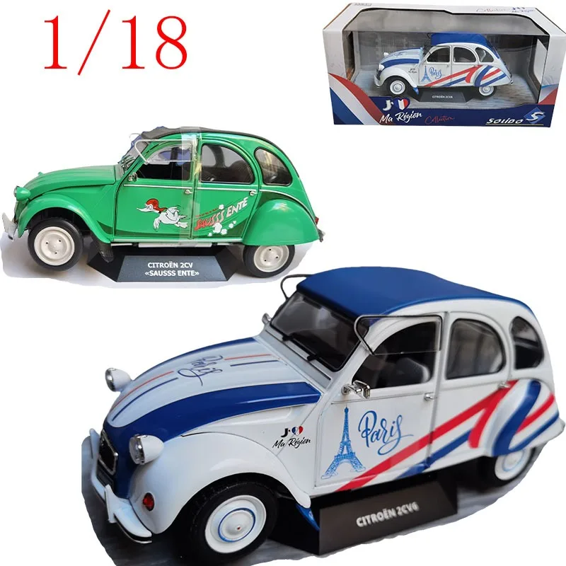 

‌Solido Diecast 1:18 Scale Citroen 2CV6 Charleston Sausss Ente 1982 / Paris Edition Citroen 2CV6 SAUSSS ENTE Alloy Car Model