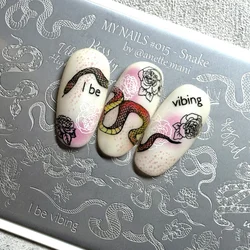 XMQ NAIL ART STAMPING PLATES SNAKE SKIN DESIGNS TEMPLATES FLOWERS IMAGEPLATES