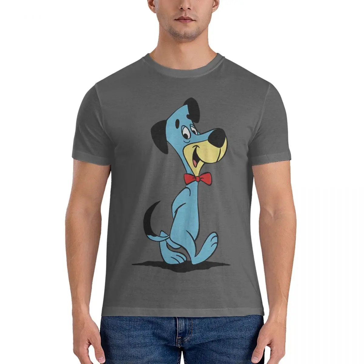 Men's Walking T Shirts H-Huckleberry Hound Show 100% Cotton Tops Vintage Short Sleeve Round Neck Tee Shirt Party T-Shirts