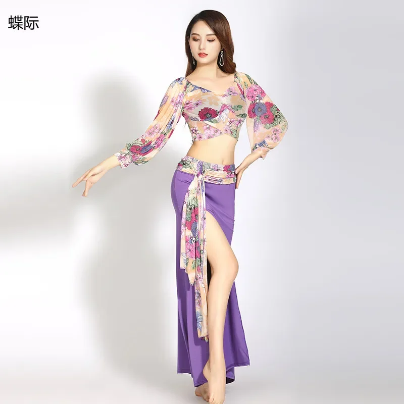 Nowa spódnica do tańca brzucha dla kobiet ubrania do ćwiczeń sukienka na występy taneczne duże rozmiary seksowne ubrania do tańca nowoczesnego występ na scenie