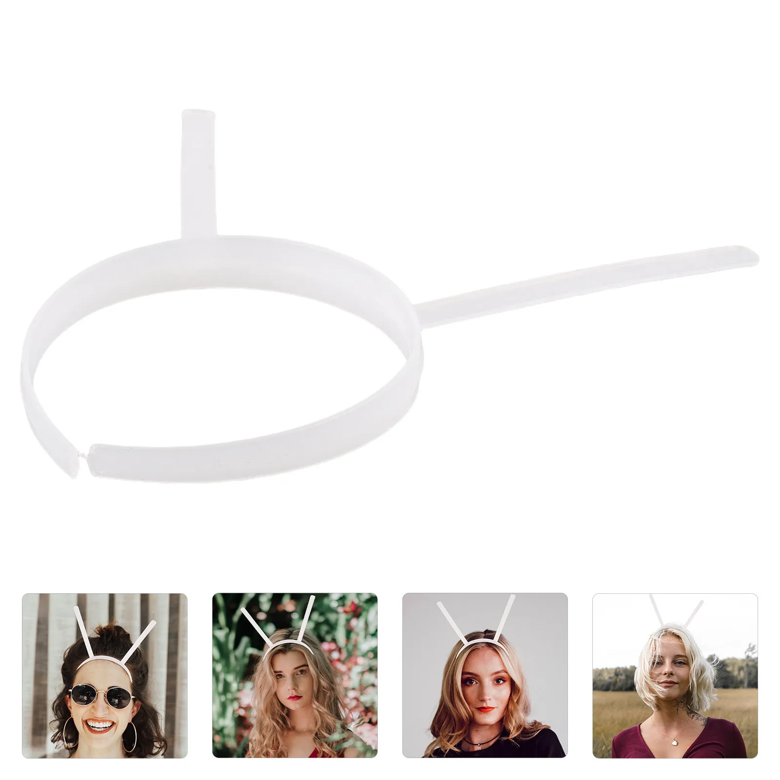 10Pcs Headband Plastic DIY Frame Long Ear Base Unpainted Craft Making Hairband Accessory Cosplay Decoration Hoop Project