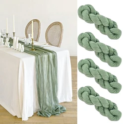 90X300Cm Green Gauze Table Runner Cheese Cloth Sage Green Table Decor Rustic Boho Wedding Party Durable Hight Quailtly