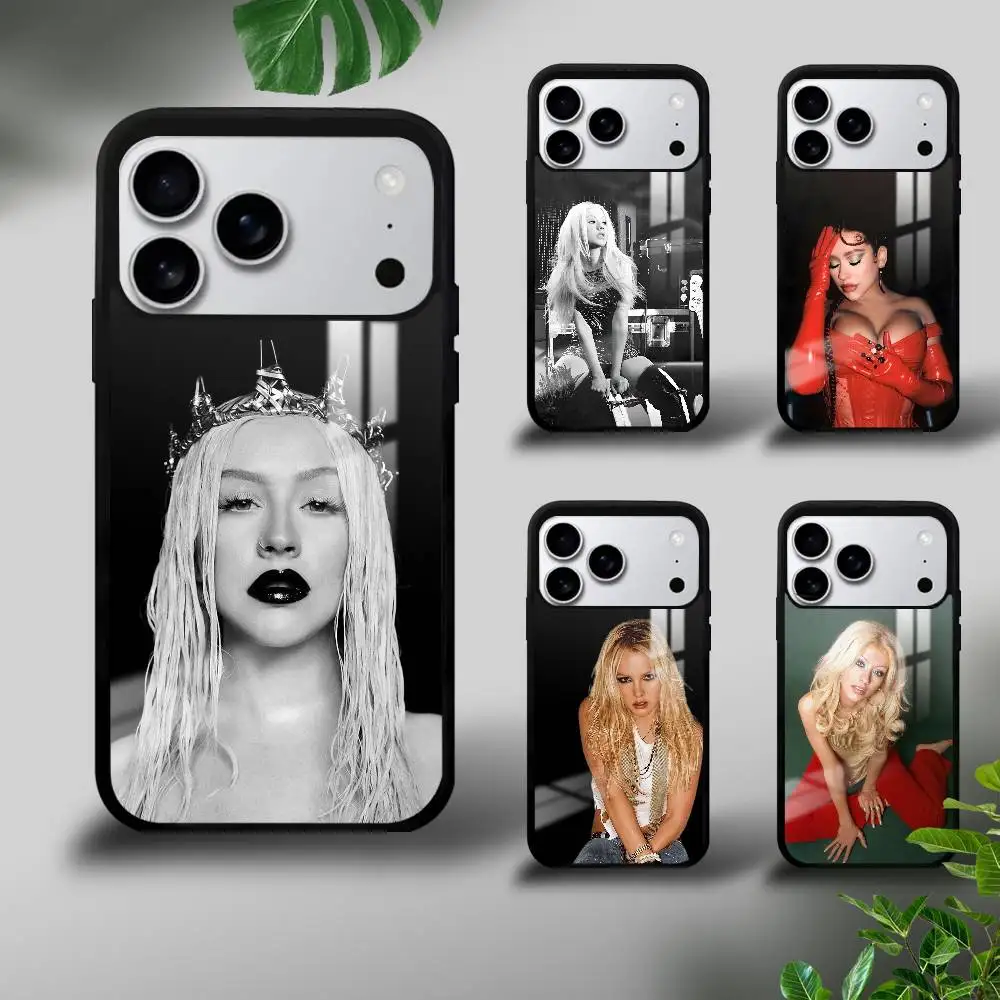 

C-Christina Aguilera Phone Case For iPhone 17 16 15 14 13 12 11 Pro Xs Max Mini Plus Celulares Hard Funda
