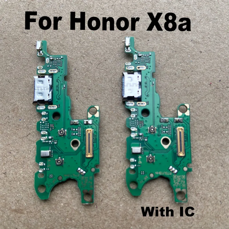 For Huawei Honor X8a Fast USB Charging Dock Port Mic Microphone Connector Board Flex Cable Repair Parts Global