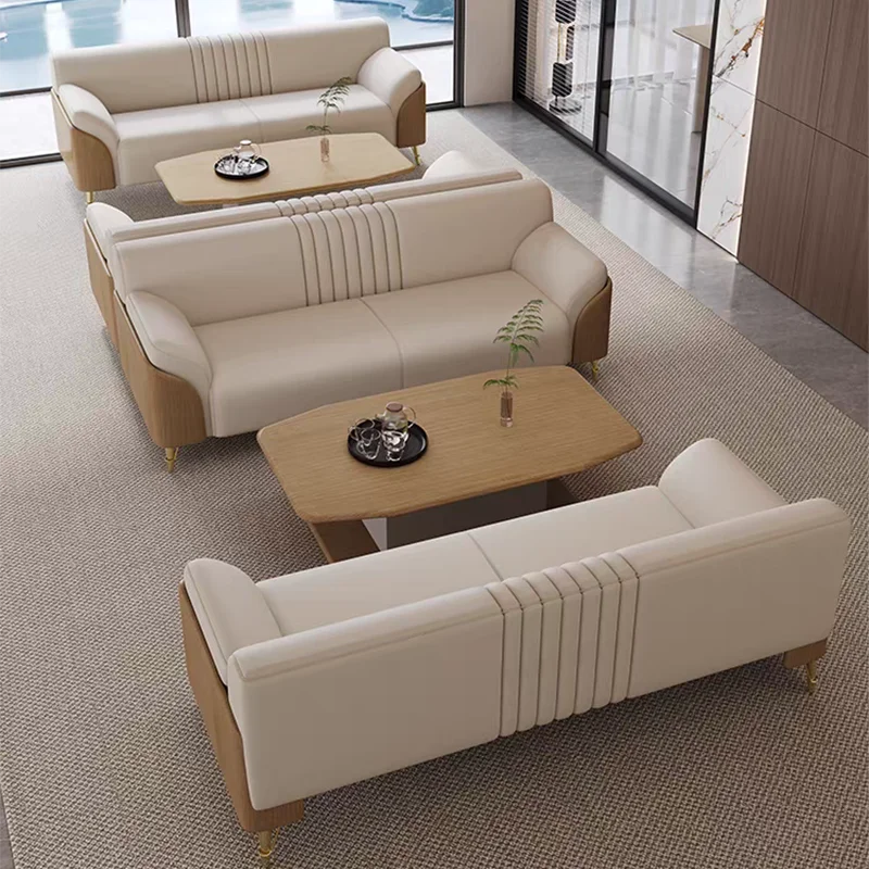 

#Modern Style Leather Office Sofa Set Large Waiting Visiting Executive Conference Room Modular