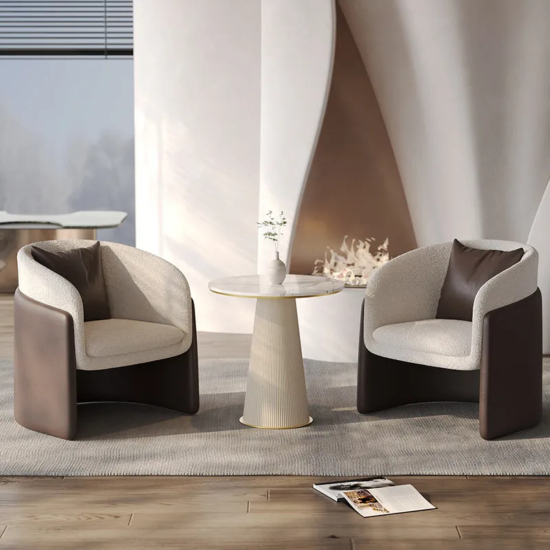 &Luxury High-end Minimalist Modern PU Sofa Coffee Table Chair Combination Customizable Splicing Home Office Villa Living Room