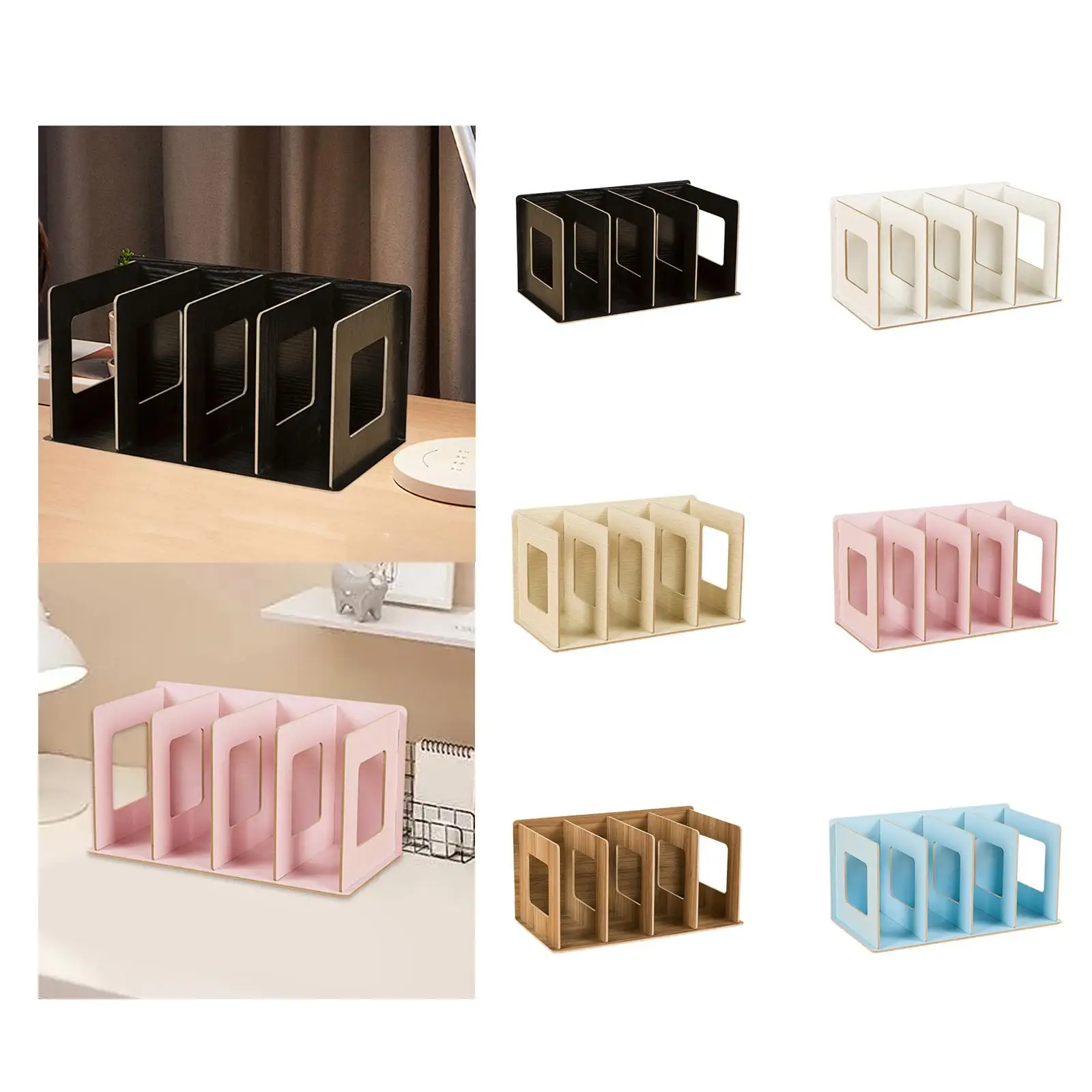 

Деревянная настольная книжная полка Настольный органайзер Полка для дисплея Декоративная стойка для DVD