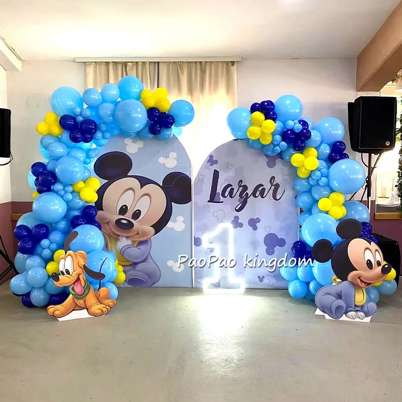

Тематический комплект арки с Микки и Минни Маус, латексные шары на день рождения, декор для вечеринки, подарки для девочек, украшения для детского душа