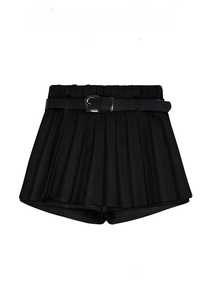 White Pleated High Waist  Skirt Women's plus Size A-Line Short Skirt Pure Desire Style Commute Korean Version Short Skirt