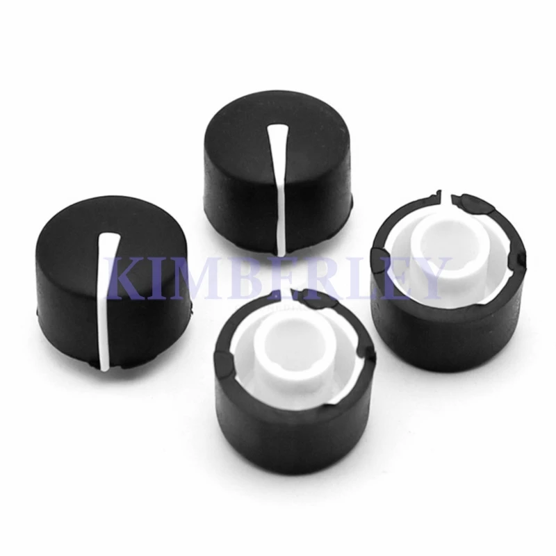 5 Piece Rubber half-shaft Knob Code Switch Knob Cap D-shaft Potentiometer Knob Cap Soft Rubber Handle Protruding Knob