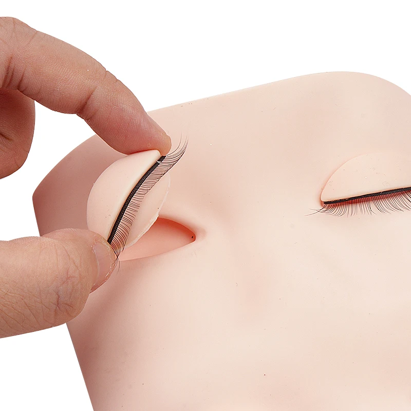 Silicone Lash Head Mannequin Removable Eyelid Kit Supplies Professional Eyelash Head Form Eyelash Extension Practice Fake Model