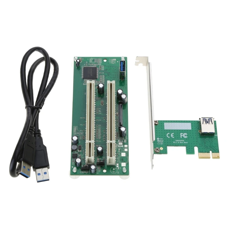 PCI-Express to Dual PCI Extend Adapter Card USB3.0 Add on Cards Converter PCIE to x16 Expansion Card for PC H8WD