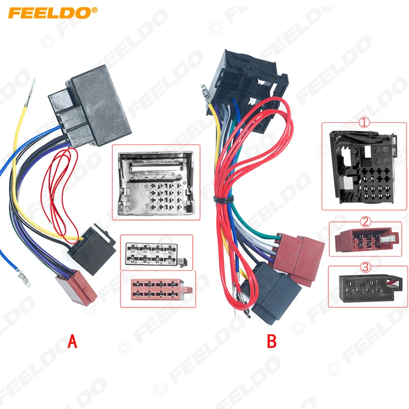 

FEELDO Car CD Radio Audio ISO Wiring Harness Adapter for Volkswagen Audi Skoda Seat Car ISO Head Units Cable #HQ7422