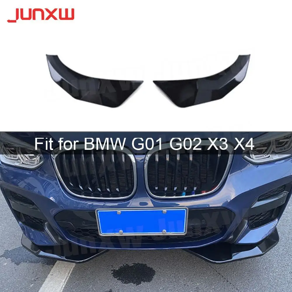 

Carbon fiber FRP Black Car Front Bumper Lip Chin Splitters Flaps Apron Guard Covers For BMW X3 G01 X4 G02 M Sport 2019-2021