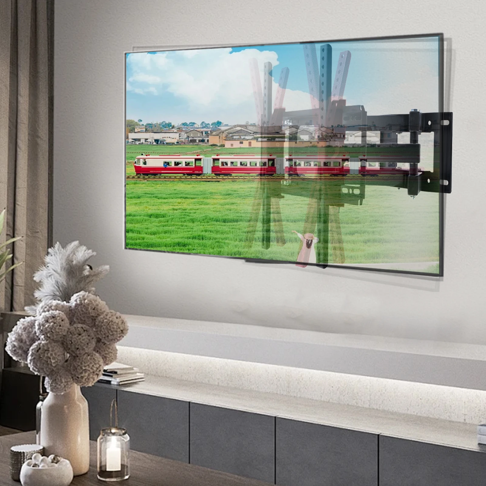 

Настенный кронштейн для телевизора с поворотом и наклоном, полноповоротный кронштейн для телевизоров 26-80 дюймов