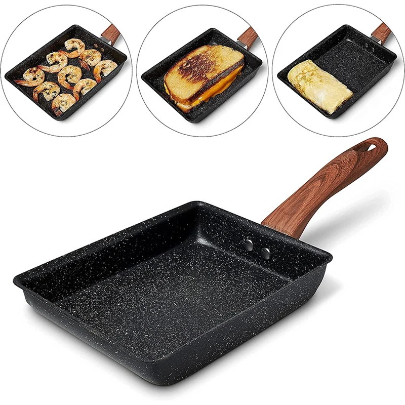 Tamagoyaki Pan Japanese Omelette Pan, Non-Stick Pan Coating Square Egg Pan Frying Pan To Make Omelets Or Crepes