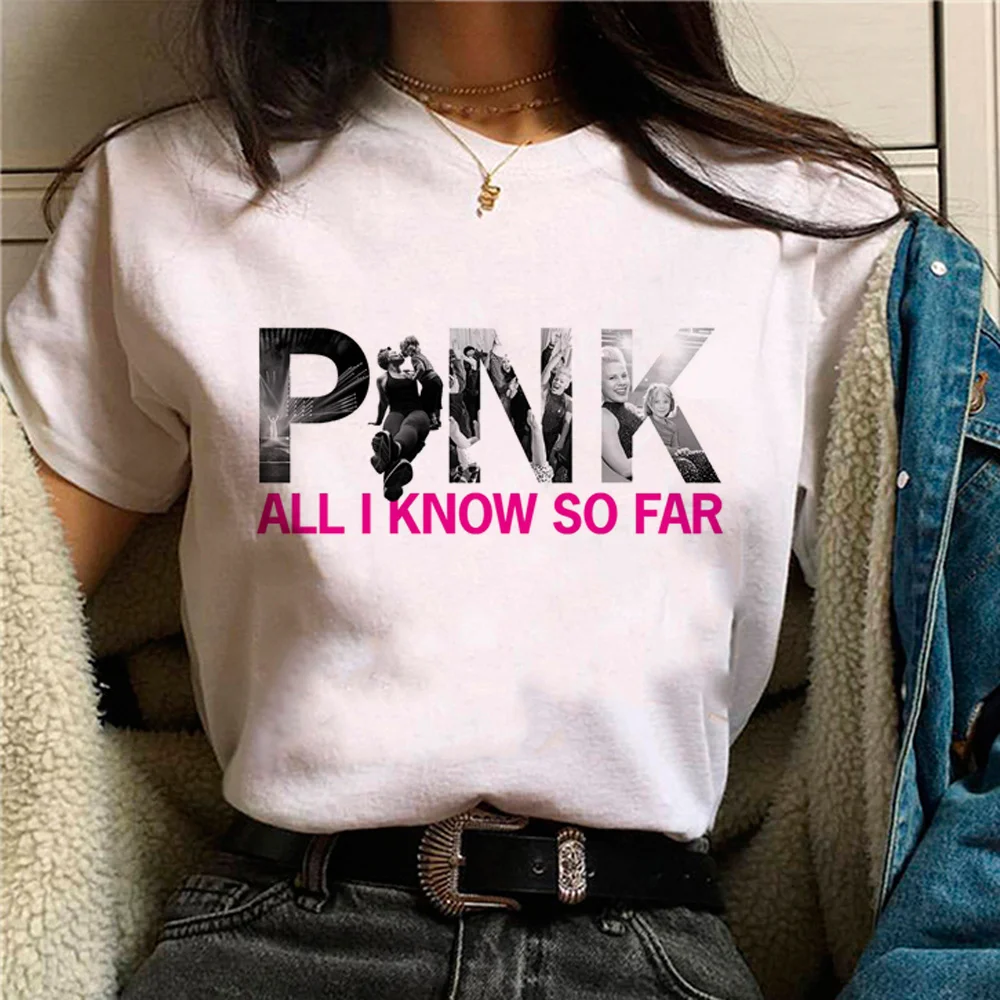 Pink p Nk t-shirts women summer funny tshirt girl anime comic 2000s clothing