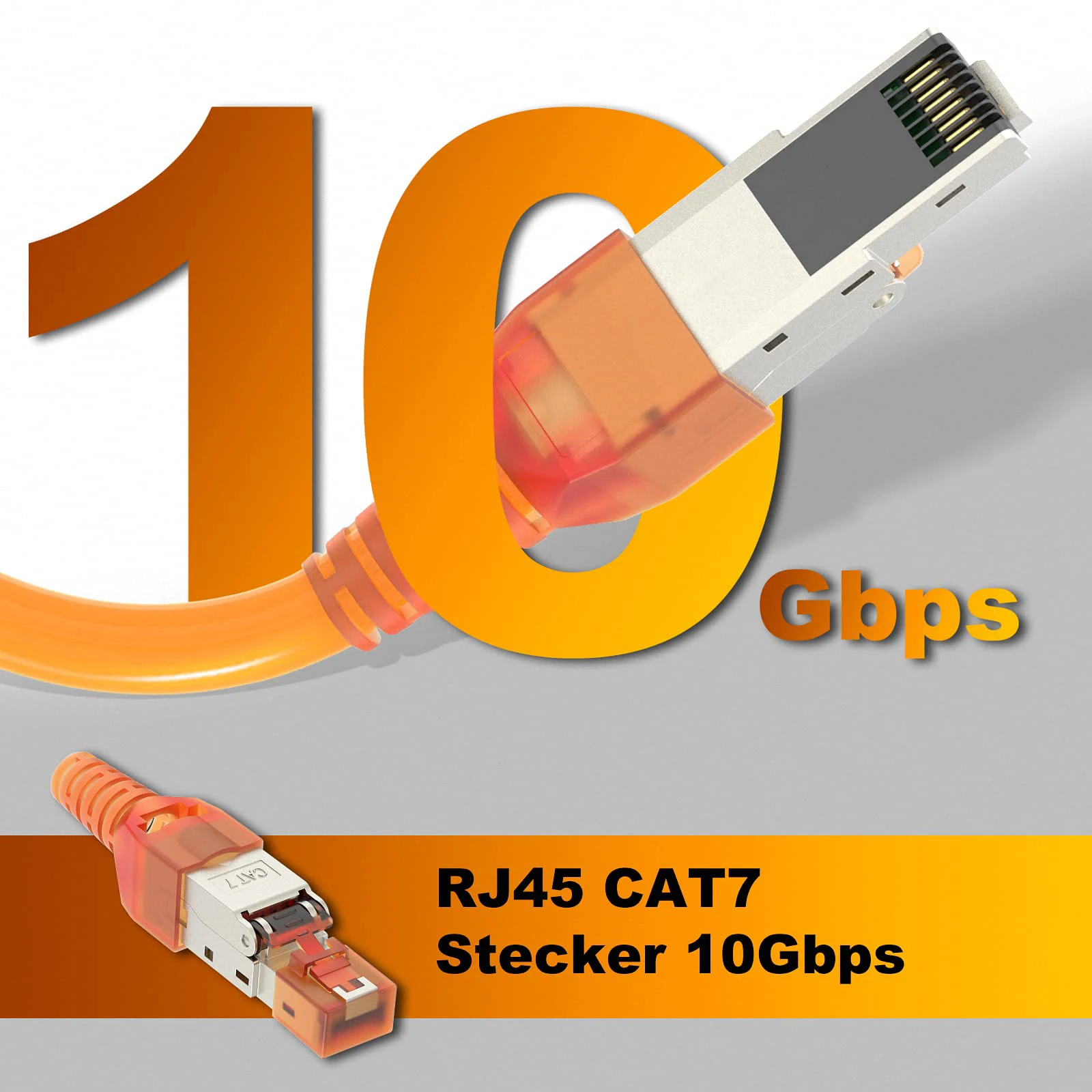 ZoeRax RJ45-Steckverbinder Cat6A CAT7 CAT8 Werkzeugfreier Abgeschirmter RJ45-Abschlussstecker, Zinklegierung Metallgehäuse – Detail 4
