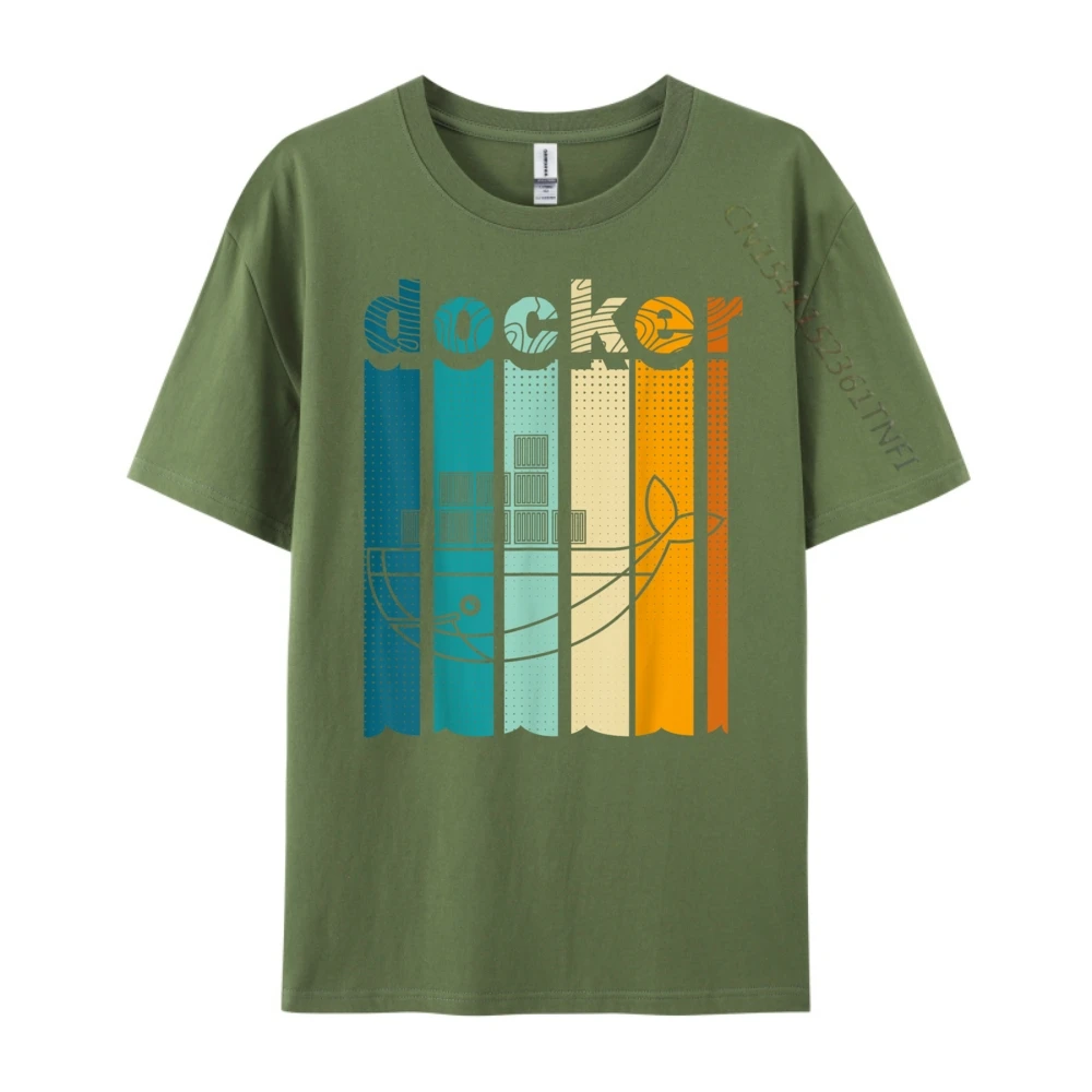 Docker Linux Devops برمجة الترميز عالم الكمبيوتر جرافيك تي شيرت رجالي Camisetas عيد القديس باتريك