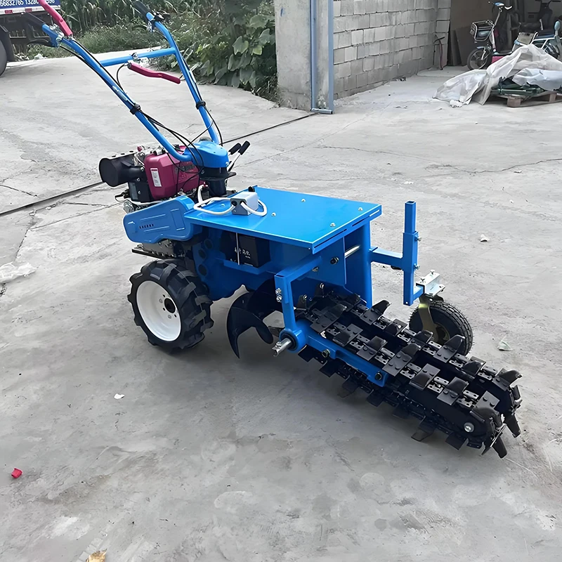 Walk Behind Trencher Machine Mini Trench Digger for Garden Water Pipe Drainage Irrigation Installation Construction Project Use
