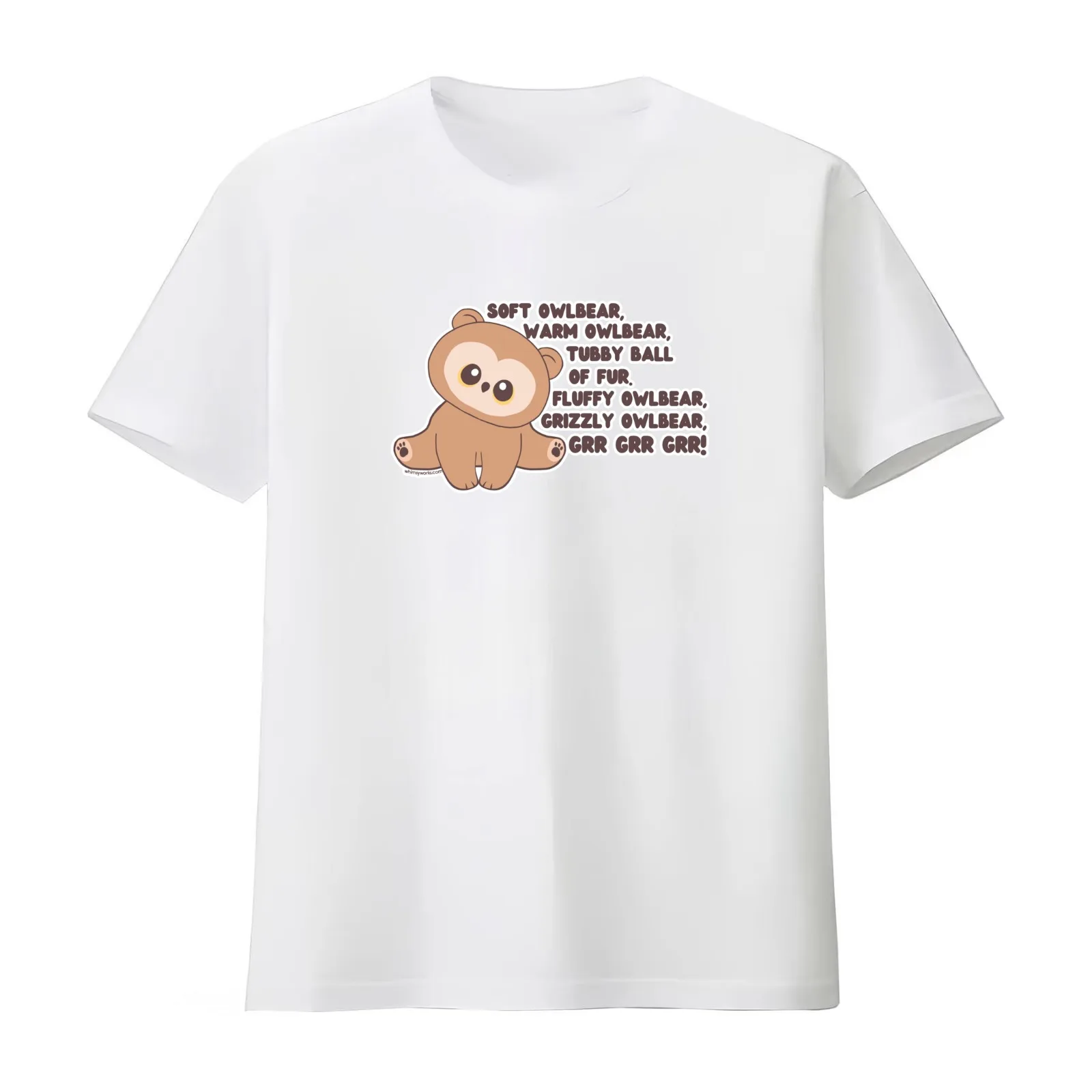 Soft Owlbear Warm Owlbear T-Shirt Summer Casual Cotton Tee Oversized Streetwear Tops Vintage Graphic Print Unisex Men Women