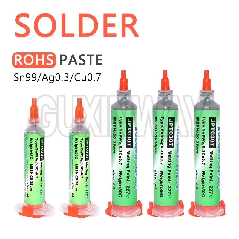 Lead Free High-Temperature Solder Paste Sn99 Ag0.3 Cu0.7 Needle Tube, Mobile Phone USB Socket Repair, LED Soldering