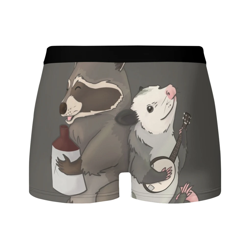 Opossum and a Racoon playing instruments Men Underpants Man Breathable  Boxer Shorts Men's Panties Underwear Gift