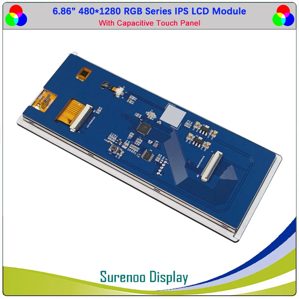 6.86 "Inci 1280*480 480*1280 RGB IPS TFT LCD Modul Tampilan Layar IIC I2C Panel Sentuh Kapasitif untuk Papan Alientek STM32