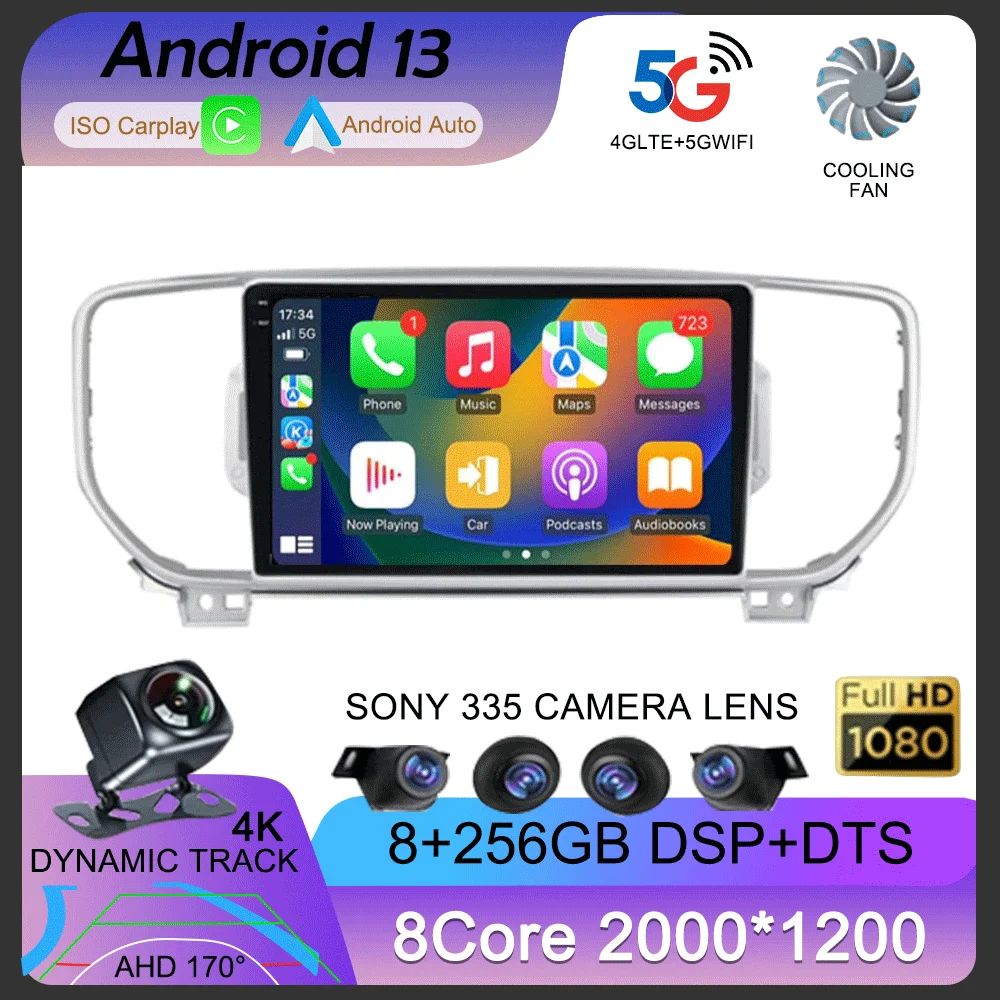 

Android 13 For KIA Sportage 4 KX5 2016 2017 2018 Wireless Carplay QLED Car Radio Multimedia Video Player 4G Navigation MP5 DVD