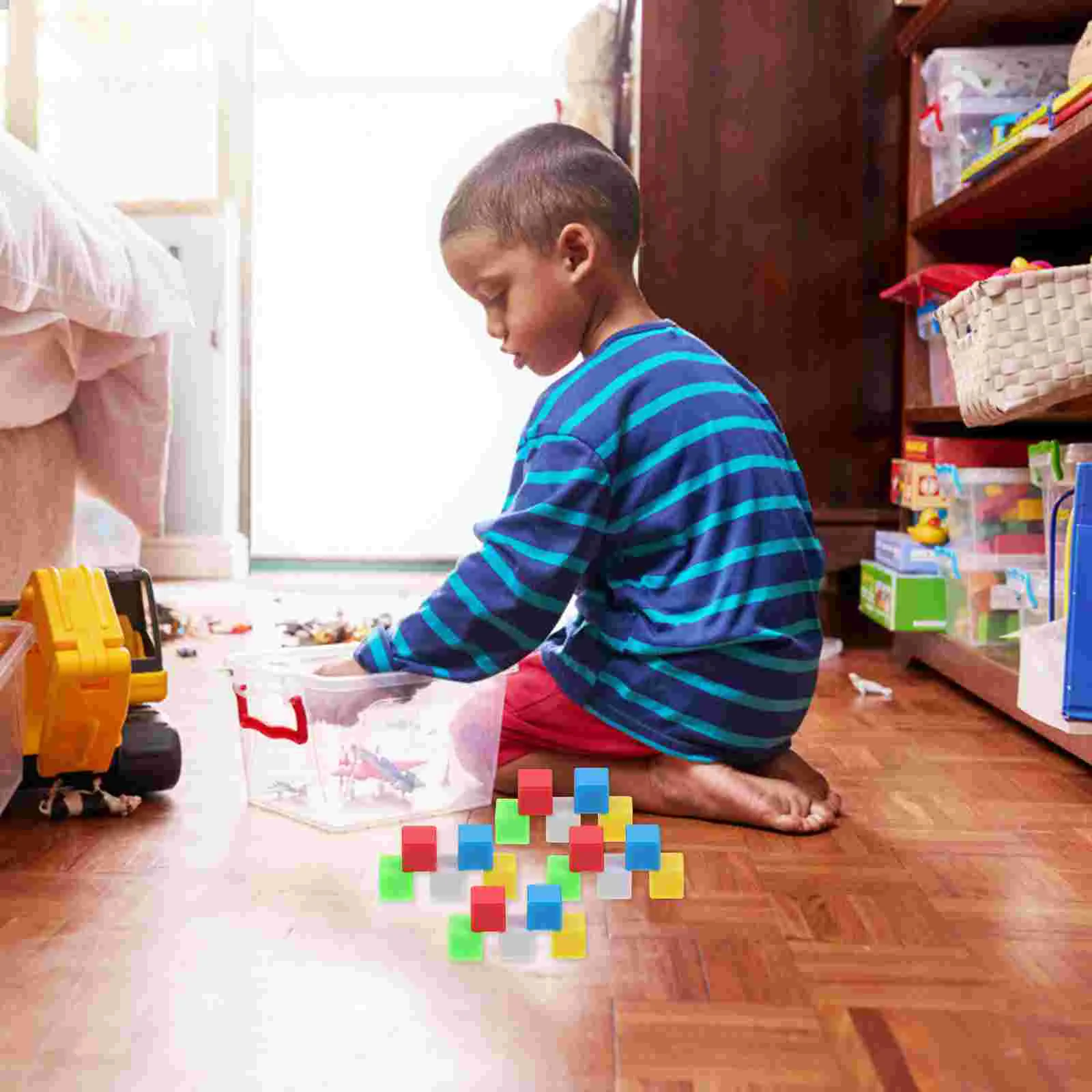 200 pçs geometria forma reconhecimento brinquedos plástico artesanato cubos material de ensino pilha design capacidade blocos de construção educacionais