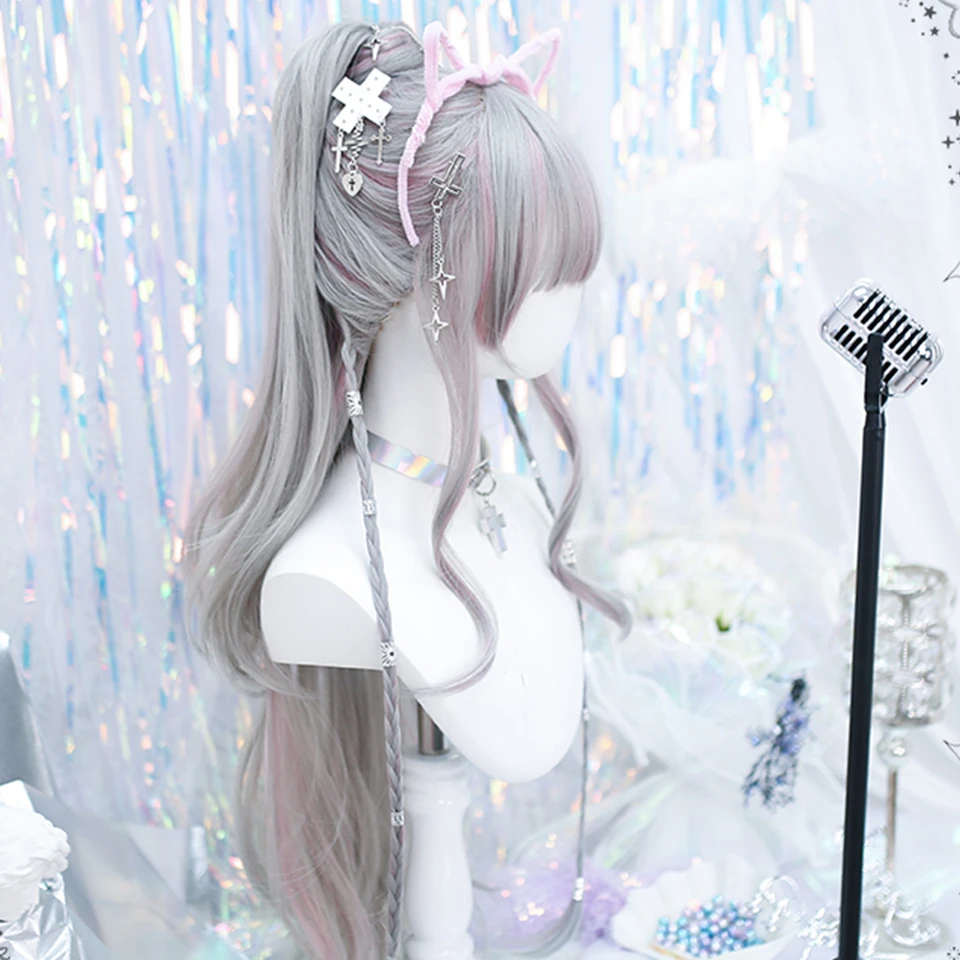 BeautyEnter Synthetic Full Head Lolita Natural Long Roll simulation puffy breathable lazy Korean princess atmosphere