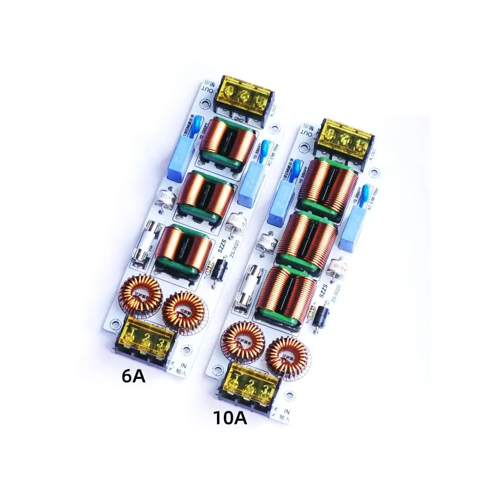 DYKB EMI Filter 6A 10A AC 110V 220V 4-Stage Pulse Surge & Light Protection Suppressor Power EMC Audio Amplifier Purifier Current