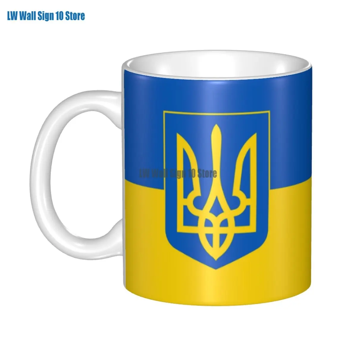 Flag Of Ukraine Coffee Mugs DIY Custom Patriotic Ceramic Mug Creative Present Outdoor Work Camping Cup